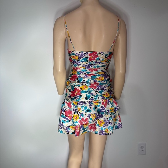Twelfth Street by Cynthia Vincent Red Pink Bodycon Mini Dress 100% Silk Size 2 - Picture 3 of 10